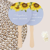 Dusty Blue Boho Yellow Sunflower Baby Dusche Fächer