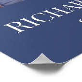 Dusty Blue Bold floral Stylischer QR Code Wedding Poster (Ecke)