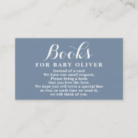 Dusty Blue Books for Baby Request Card