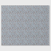 Dusty Blue Botanic Christmas Pine Tree Leaf Geschenkpapier (Flach)
