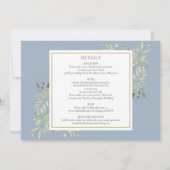 Dusty Blue Botanical alles in einem Foto Hochzeit Einladung (Rückseite)