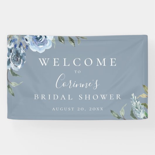 Dusty Blue Botanical Banner (Horizontal)