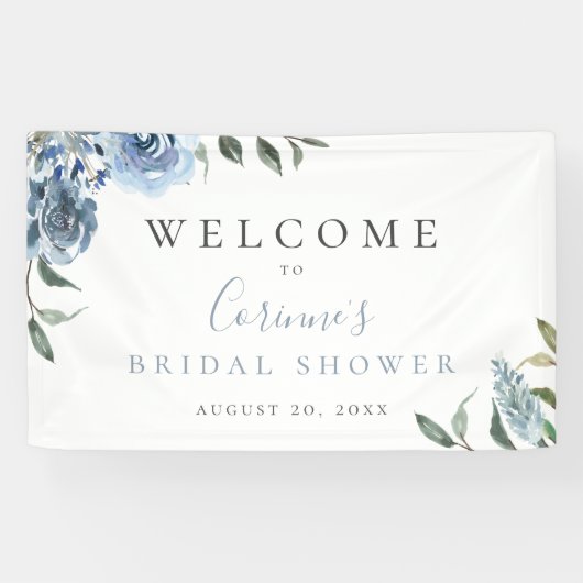 Dusty Blue Botanical Banner (Horizontal)