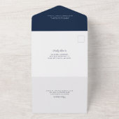 Dusty Blue Botanical Bloom Script Wedding All In One Einladung (Außenbereich)