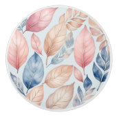 Dusty Blue Botanical Boho Autumn Leaves Muster Keramikknauf (Vorderseite)