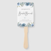 Dusty Blue Botanical Bridal Brunch Hand Fan Fächer (Vorderseite)