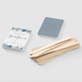 Dusty Blue Botanical Bridal Brunch Hand Fan Fächer (Non-assembled)