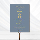 Dusty Blue Botanical Christian Wedding Table Nu Tischnummer