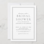 Dusty Blue Botanical Classic Elegantes Brautparty Einladung (Vorderseite)