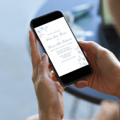 Dusty Blue Botanical Elegant Minimalist Wedding Einladung