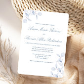 Dusty Blue Botanical Elegant Minimalist Wedding Einladung