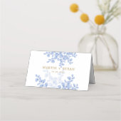 Dusty Blue Botanical Eucalyptus Blätter Wedding Platzkarte (Rückseite)