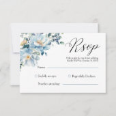 Dusty Blue Botanical Floral RSVP Card (Vorderseite)
