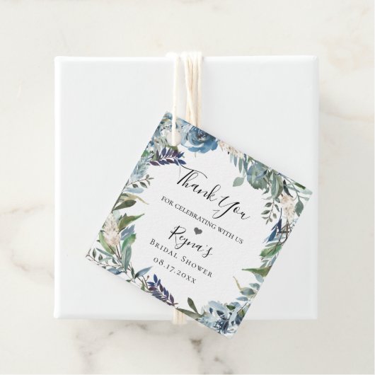 Dusty Blue Botanical Geschenkanhänger (Beispiel)