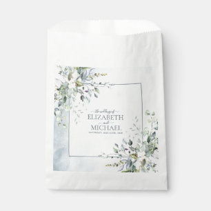 Dusty Blue Botanical Greenerity Watercolor Wedding Geschenktütchen