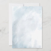 Dusty Blue Botanical Greenerity White Marble Weddi Einladung (Rückseite)