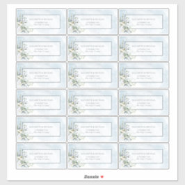 Dusty Blue Botanical Greenery 18 Gästebewertungen Aufkleber