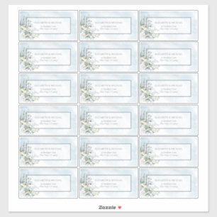 Dusty Blue Botanical Greenery 18 Gästebewertungen Aufkleber