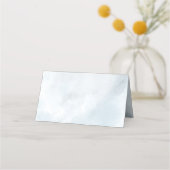 Dusty Blue Botanical Greenery Platzkarte (Rückseite)