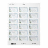 Dusty Blue Botanical Greenery Wasserfarbenadresse Adressaufkleber (Vorne)