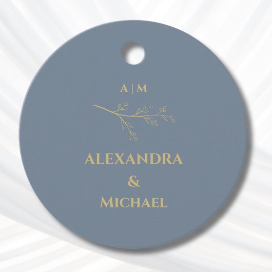Dusty Blue Botanical Minimalistisch Wedding Vielen Geschenkanhänger