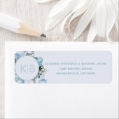 Dusty Blue Botanical Mit Monogramm (Insitu)