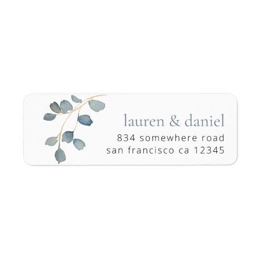 Dusty Blue Botanical Names Rücksendeadresse Weddin (Vorne)