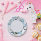 Dusty Blue Botanical Pappteller (Party)