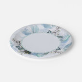 Dusty Blue Botanical Pappteller (Schrägansicht)