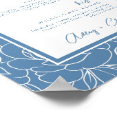 Dusty Blue Botanical Signature Drink Wedding Sign Poster (Ecke)