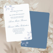Dusty Blue Botanical Traditional Wedding Invite Einladung