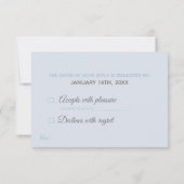 Dusty Blue Botanical Watercolor Wedding RSVP Karte (Rückseite)
