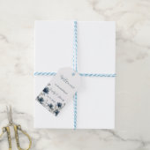 Dusty Blue Botanical Wedding Geschenkanhänger (Mit Garn)