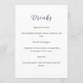 Dusty Blue Botanical Wedding Menükarte (Rückseite)