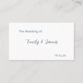 Dusty Blue Botanical Wedding Platzkarte (Rückseite)
