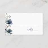 Dusty Blue Botanical Wedding Platzkarte (Vorderseite)