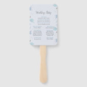 Dusty Blue Botanical Wedding Program Fächer (Rückseite)