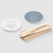 Dusty Blue Botanical Wedding Program Hand Fans Fächer (Non-assembled)