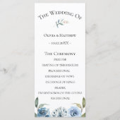 Dusty Blue Botanical Wedding Program Programm (Vorderseite)