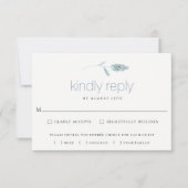 Dusty Blue Botanical Wedding RSVP Card (Vorderseite)