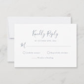 Dusty Blue Botanical Wedding RSVP CARD Karte (Rückseite)