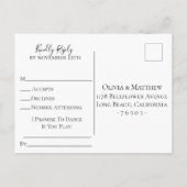 Dusty Blue Botanical Wedding RSVP Song Request Einladungspostkarte (Rückseite)