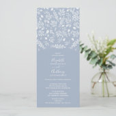 Dusty Blue Botanicals Wedding Einladung (Stehend Vorderseite)