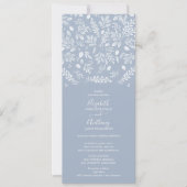 Dusty Blue Botanicals Wedding Einladung (Vorderseite)