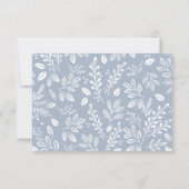 Dusty Blue Botanicals Wedding RSVP Karte (Rückseite)
