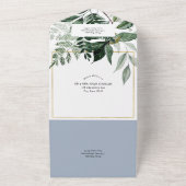 Dusty BLue, Botanischer Garten Wasserfarbe Boho Ar All In One Einladung (Außenbereich)