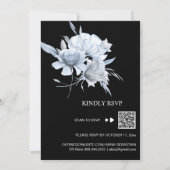 *~* Dusty Blue Bouquet QR Floral UAWG AR15 WEDDING Einladung (Rückseite)