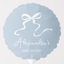 Dusty Blue Bow Baby Shower Ballon
