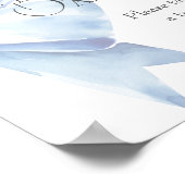 Dusty Blue Bow Babydusche Babys sind süß Poster (Ecke)