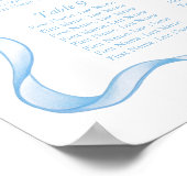 Dusty Blue Bow Boy Baby Shower Seekartenzeichen Poster (Ecke)